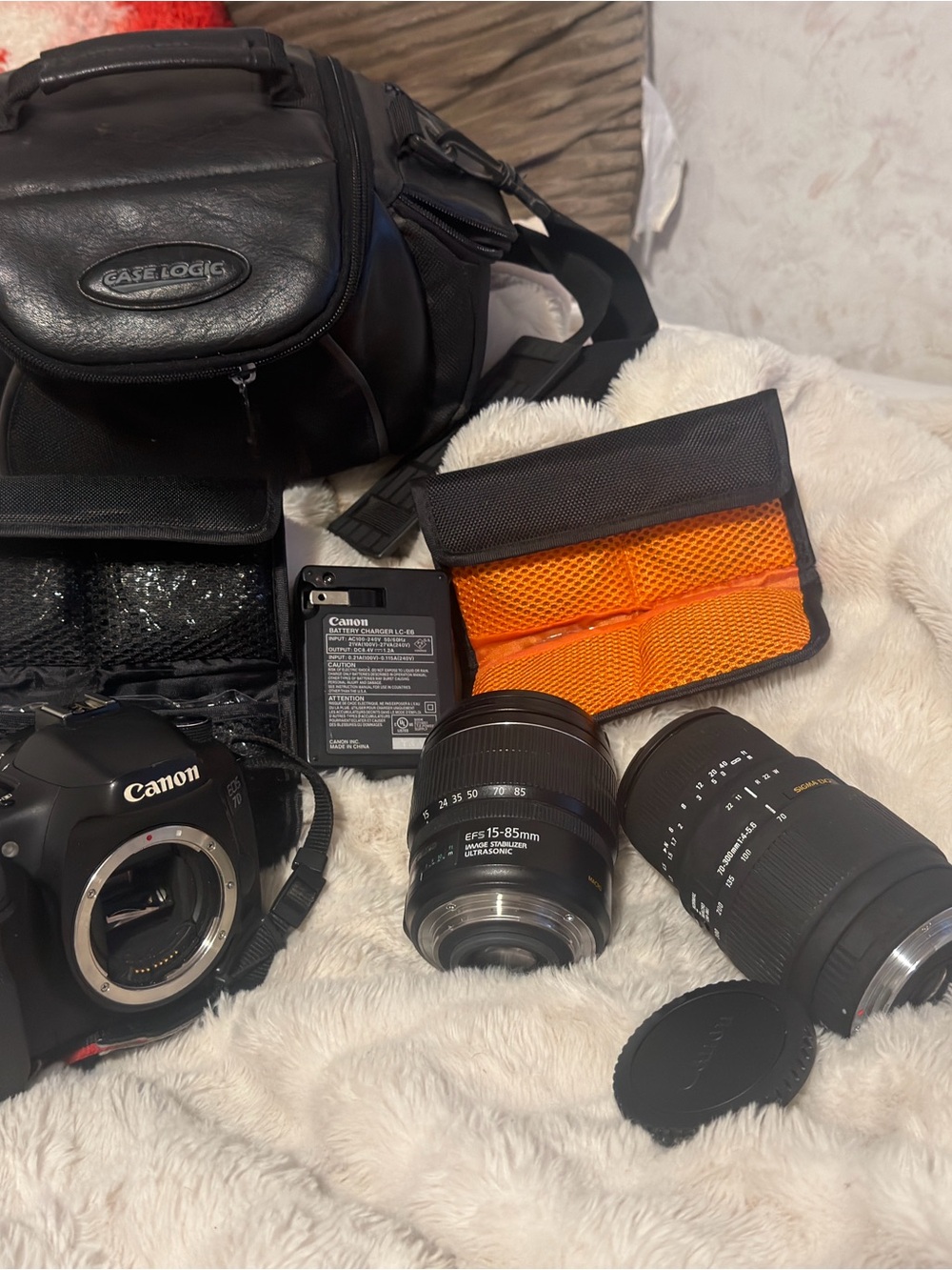 Canon EOS 7D Camera Body with 15-85 MM Lens + 70-300 MM lens and Accessories